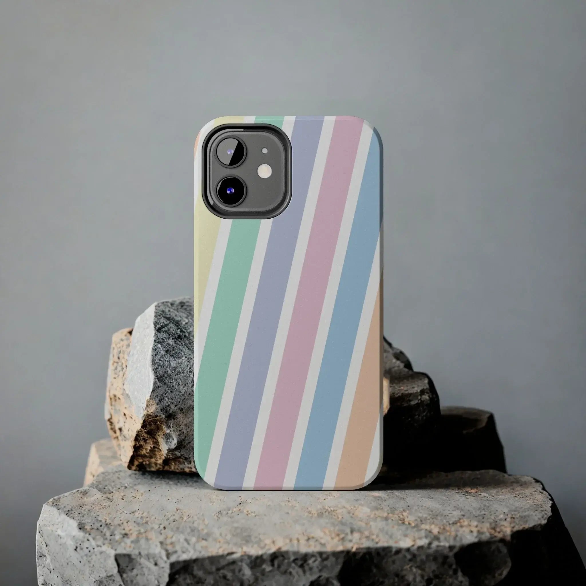 Pretty Pastel Lines Phone Case (Apple & Android) - Pink Sweetheart