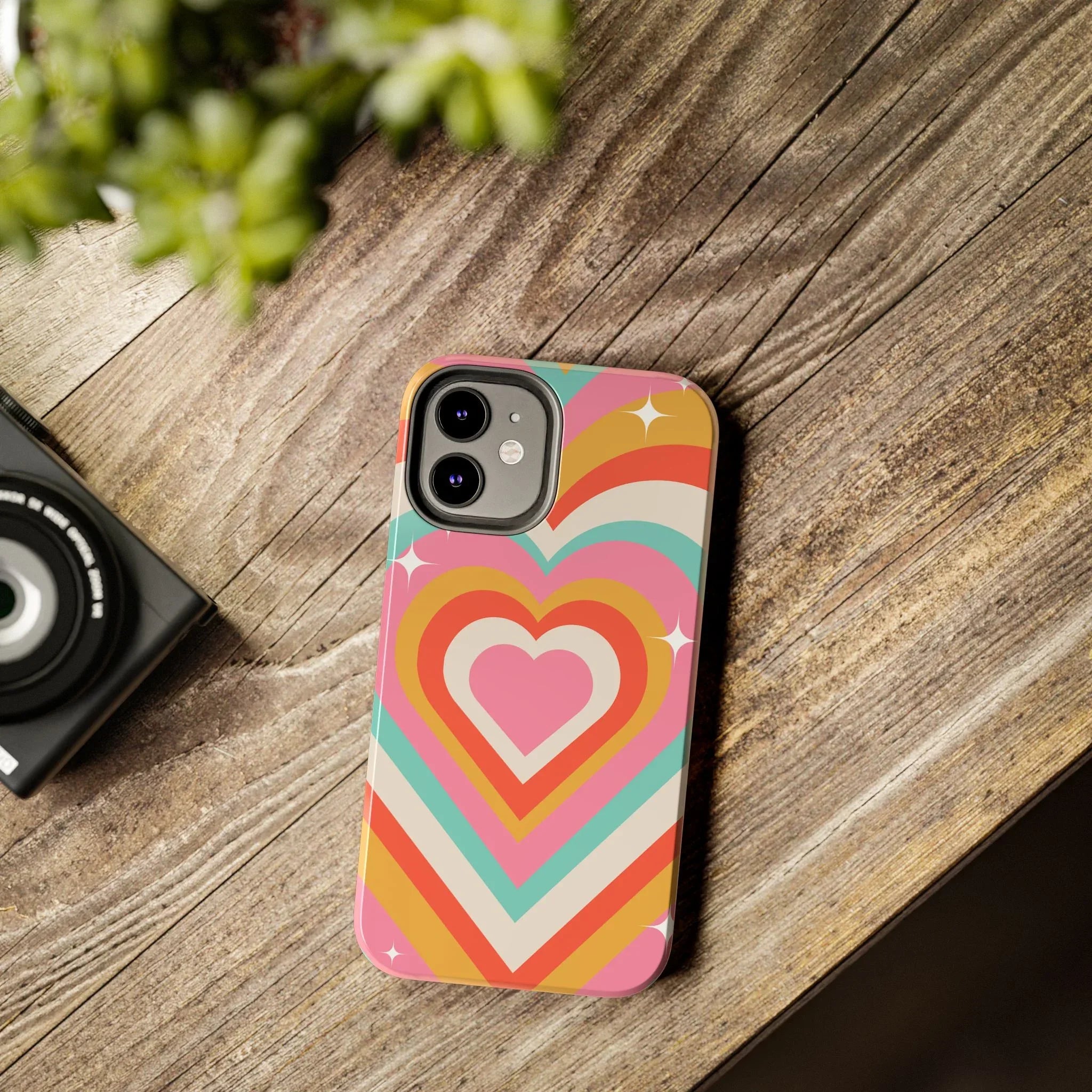 Psychedelic Hearts Phone Case (Apple & Android) - Pink Sweetheart