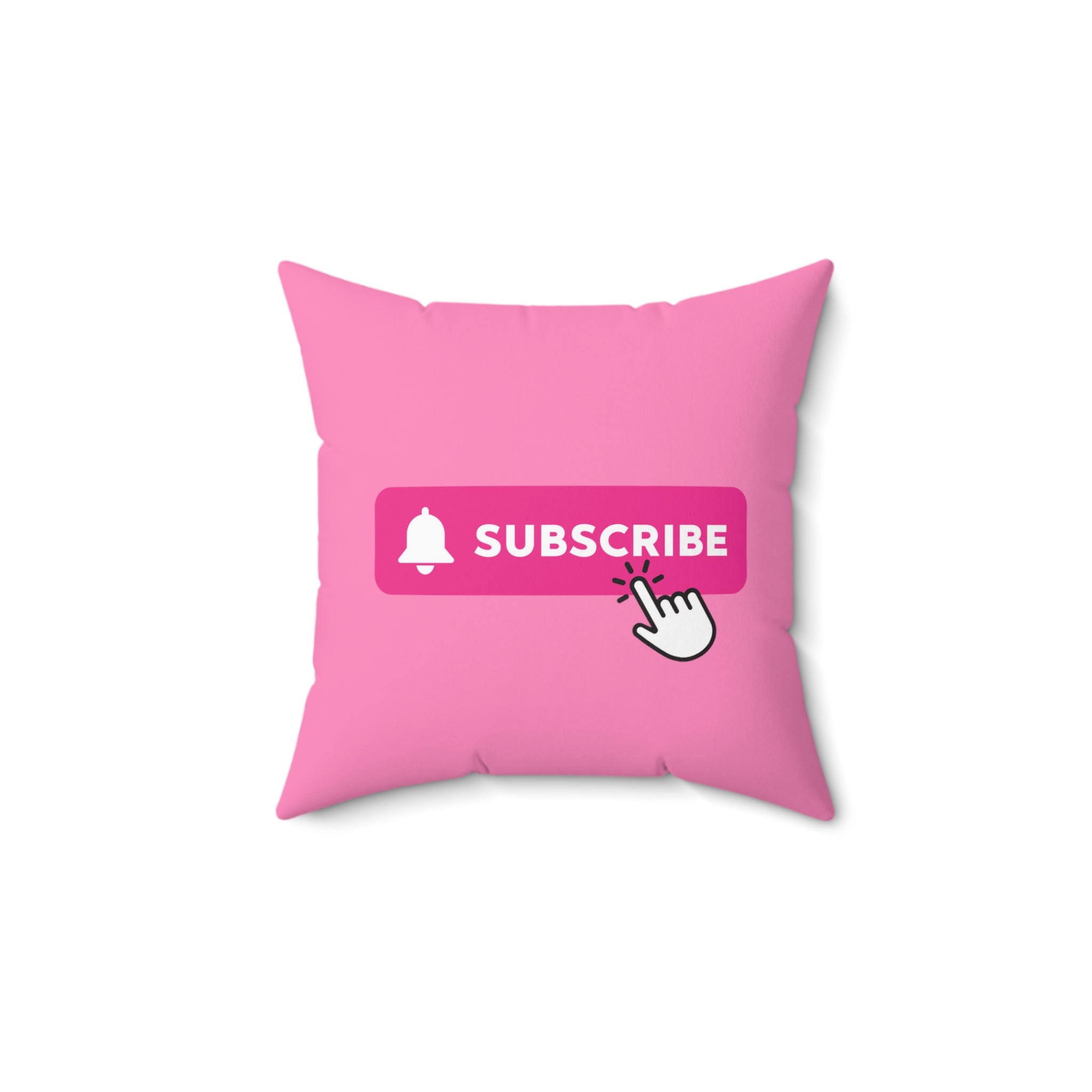 Pink Subscribe Square Pillow
