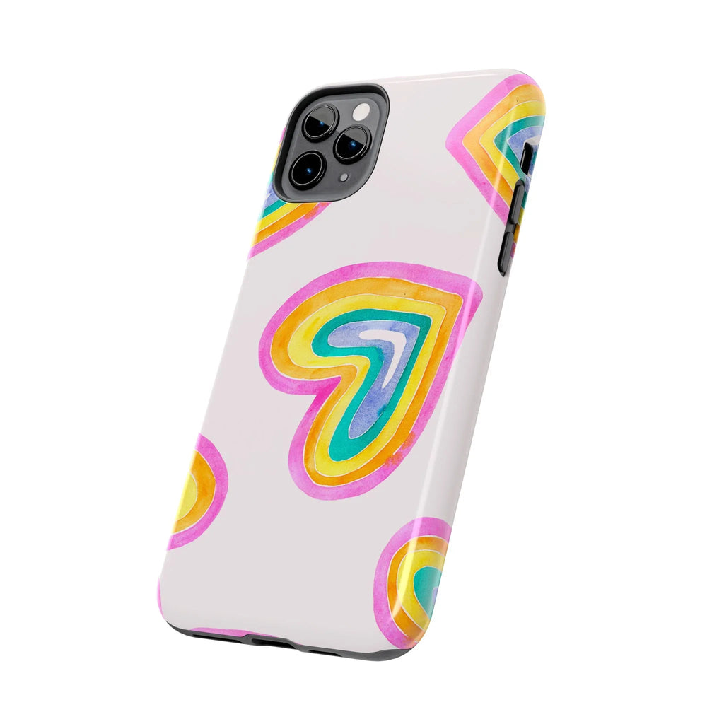Rainbow Hearts Phone Case (Apple & Android) - Pink Sweetheart