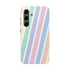 Pretty Pastel Lines Phone Case (Apple & Android) - Pink Sweetheart