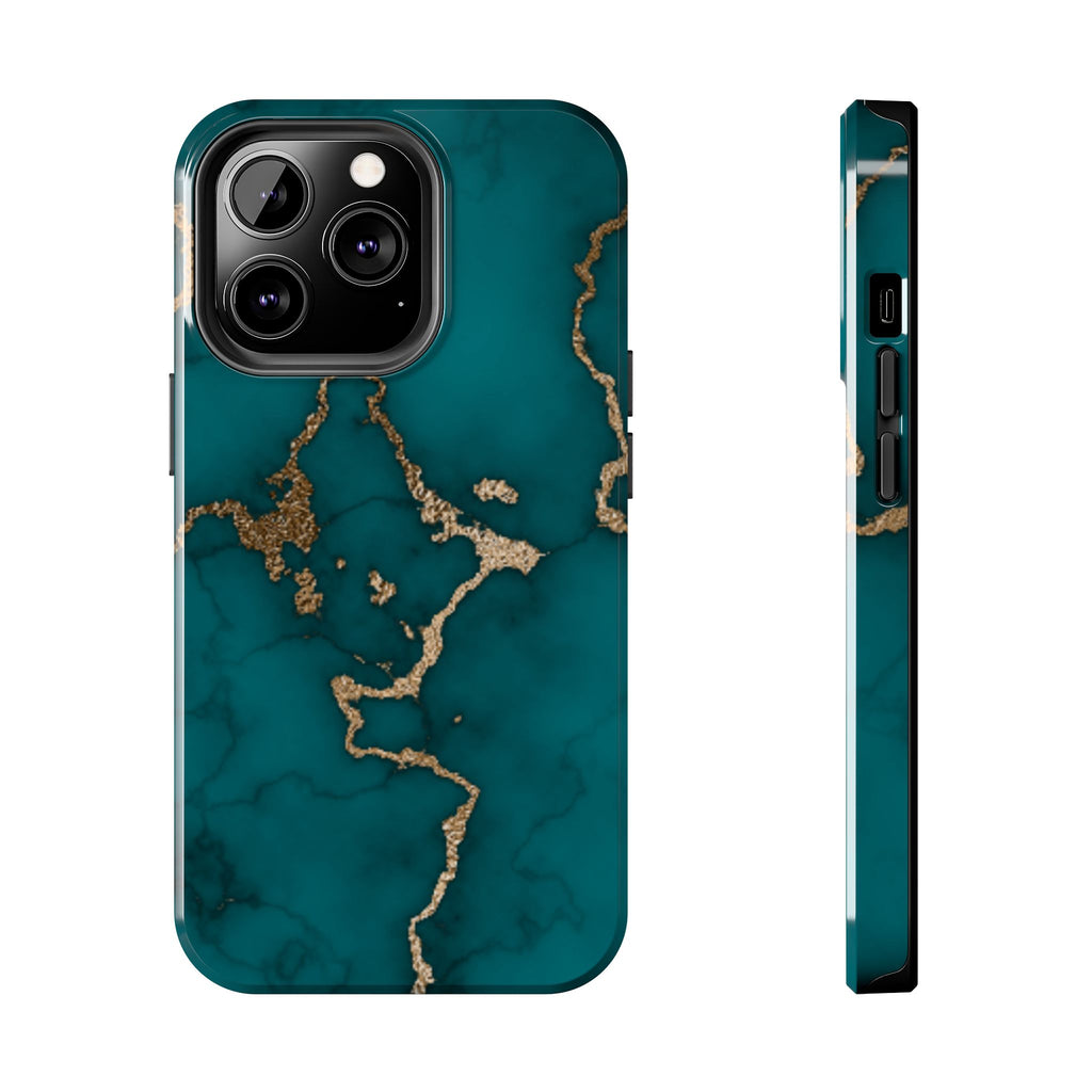 Green & Gold Marble Phone Case (Apple & Android)
