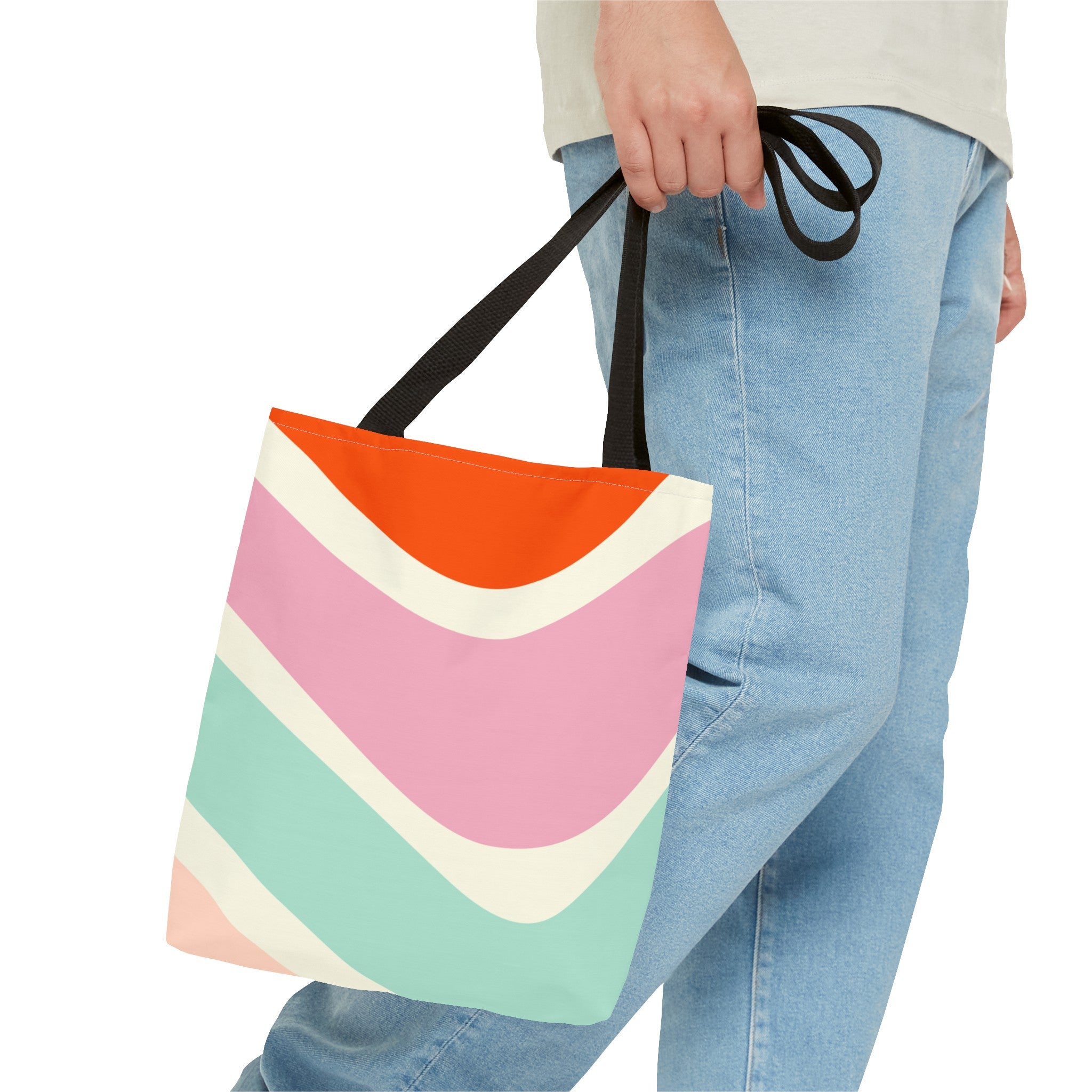 Retro Color Wave Tote Bag