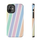 Pretty Pastel Lines Phone Case (Apple & Android) - Pink Sweetheart