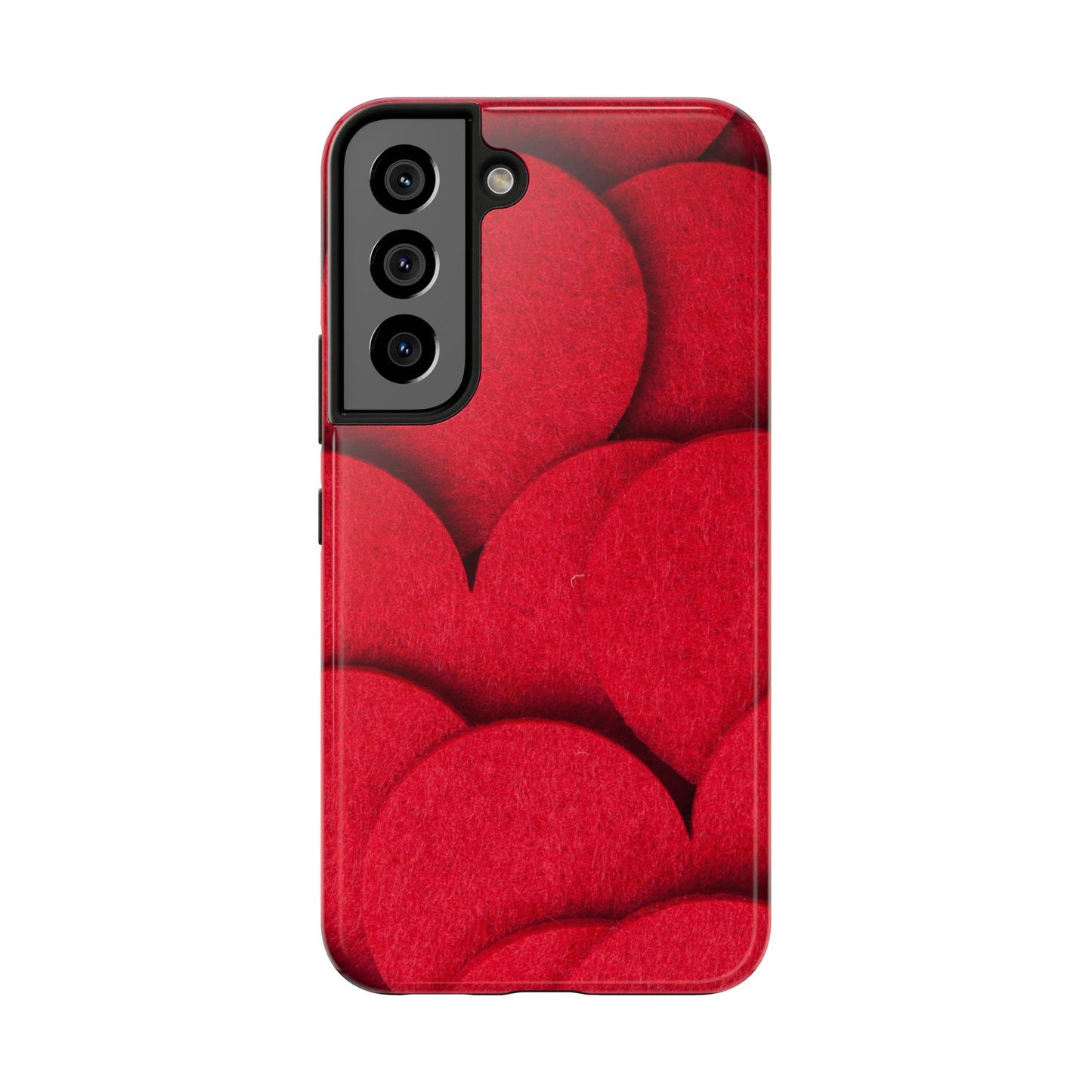 Big Red Felt Hearts Phone Case