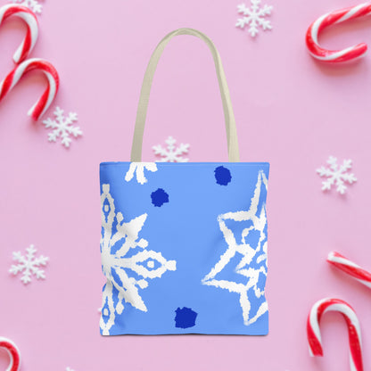 Blue Winter Snowflakes Tote Bag