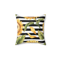 Stripes & Sunflowers Square Pillow - Pink Sweetheart