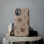 Boho Brown Bear Phone Case (Apple & Android) - Pink Sweetheart