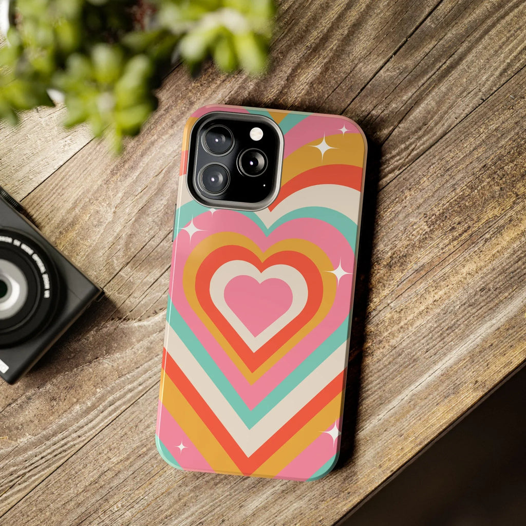 Psychedelic Hearts Phone Case (Apple & Android) - Pink Sweetheart