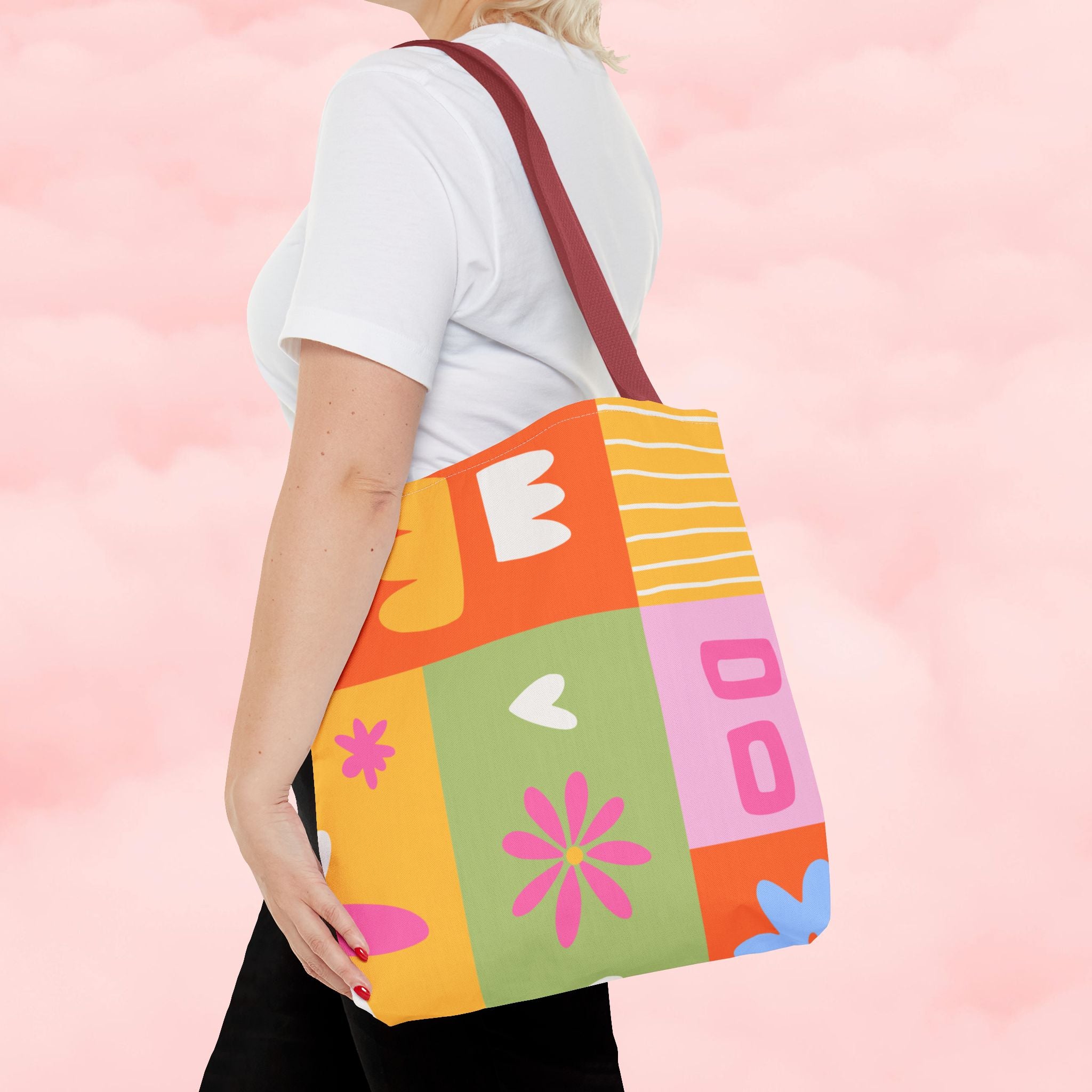 Vibrant Kawaii Floral Tote Bag