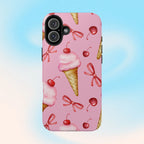 Cherry on Top Ice Cream Phone Case (Apple & Android) - Pink Sweetheart