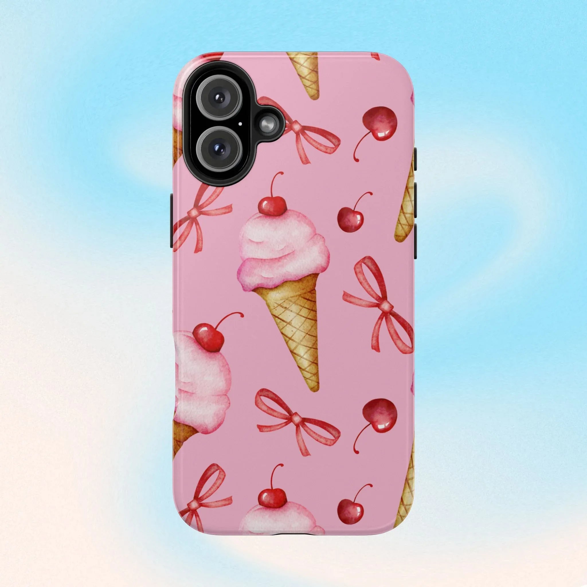 Cherry on Top Ice Cream Phone Case (Apple & Android) - Pink Sweetheart
