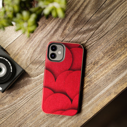 Big Red Felt Hearts Phone Case