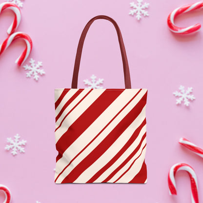 Peppermint Candy Cane Tote Bag