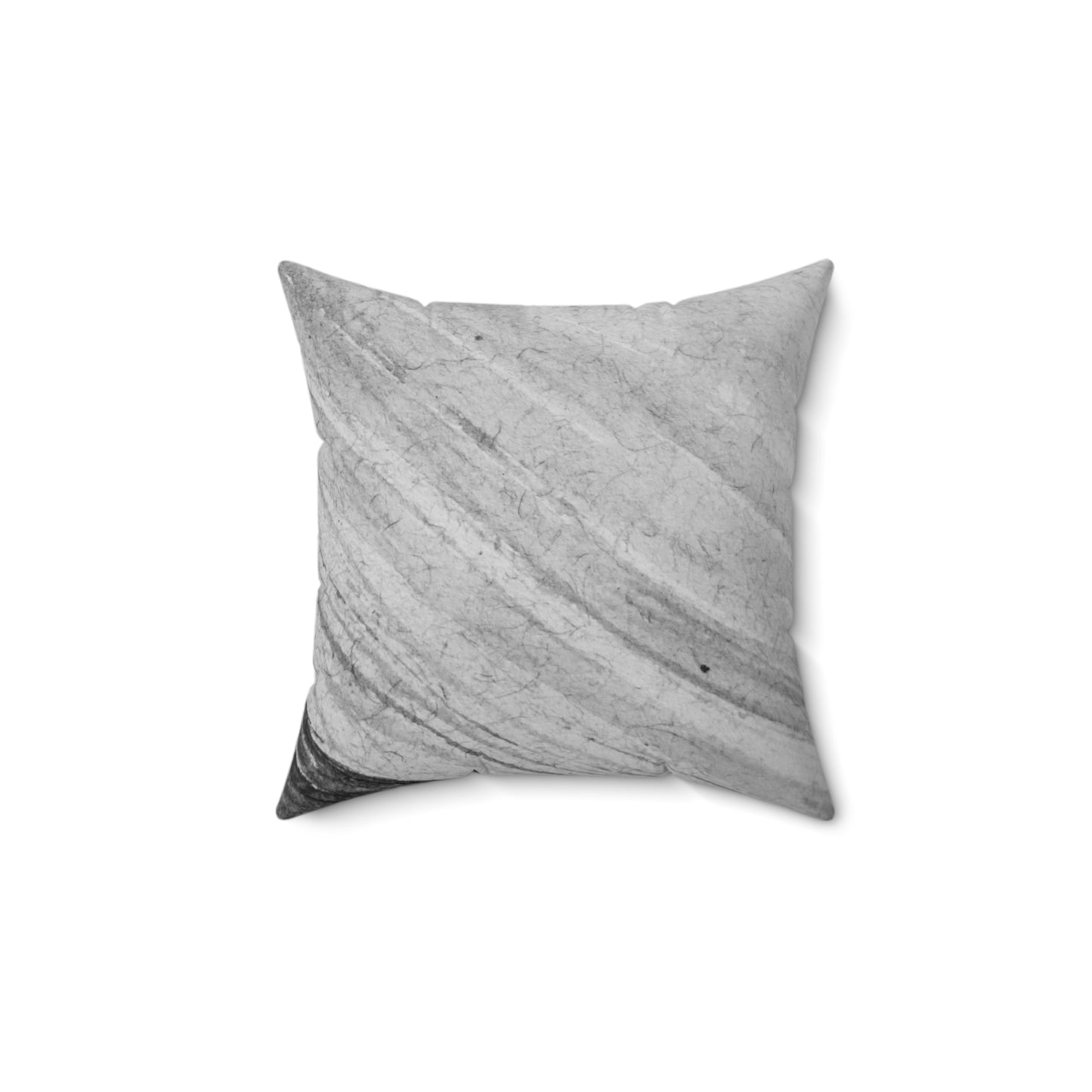 Gray and Black Paint Strokes Square Pillow