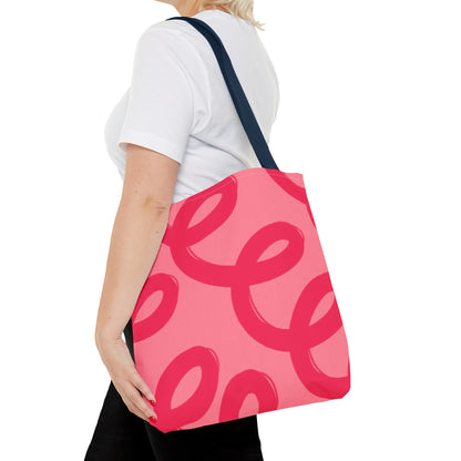 Red Spiral Loops Tote Bag