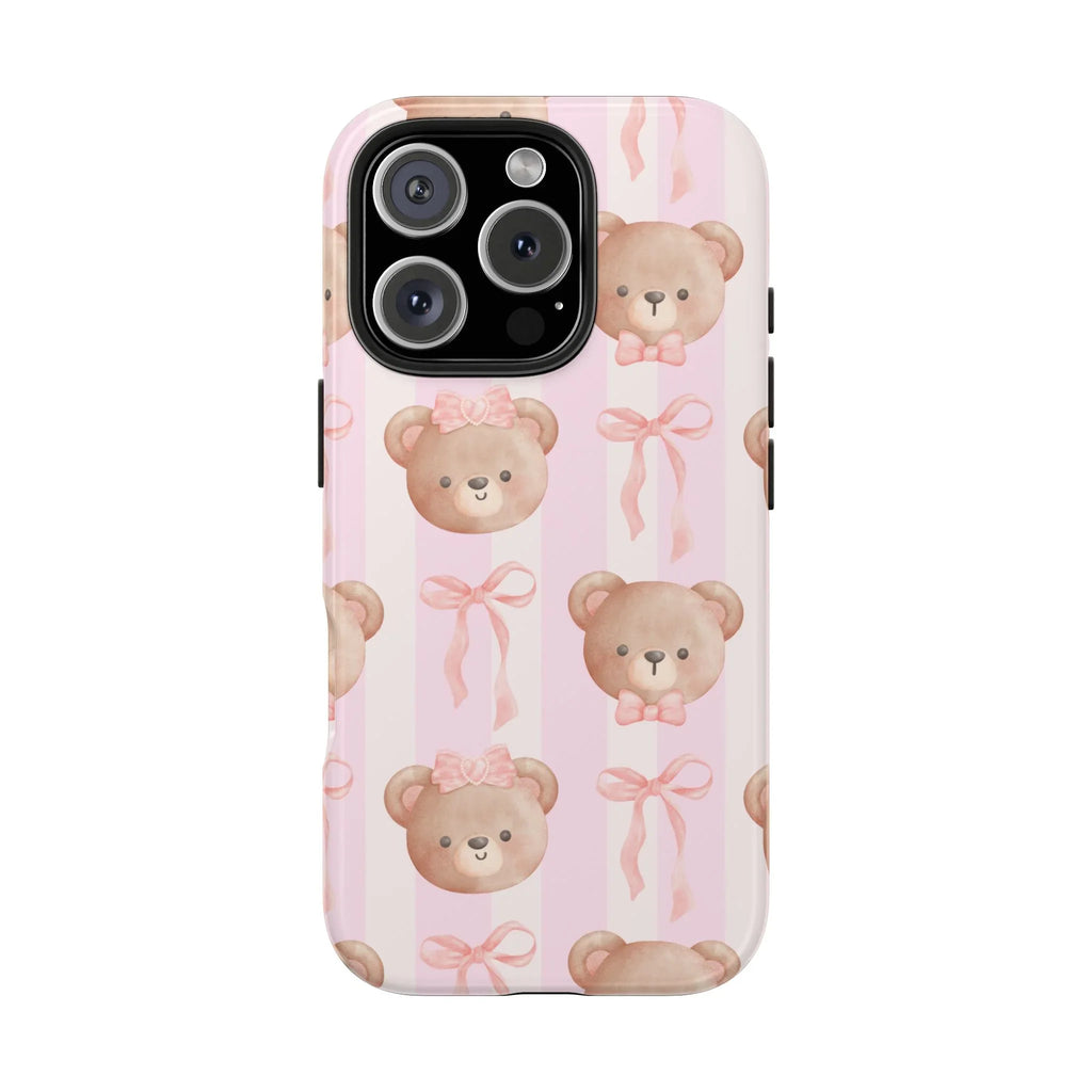 Cuddly Teddy Bear Phone Case (Apple & Android) - Pink Sweetheart
