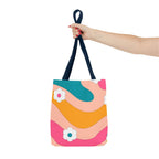 70s Floral Retro Aesthetic Tote Bag