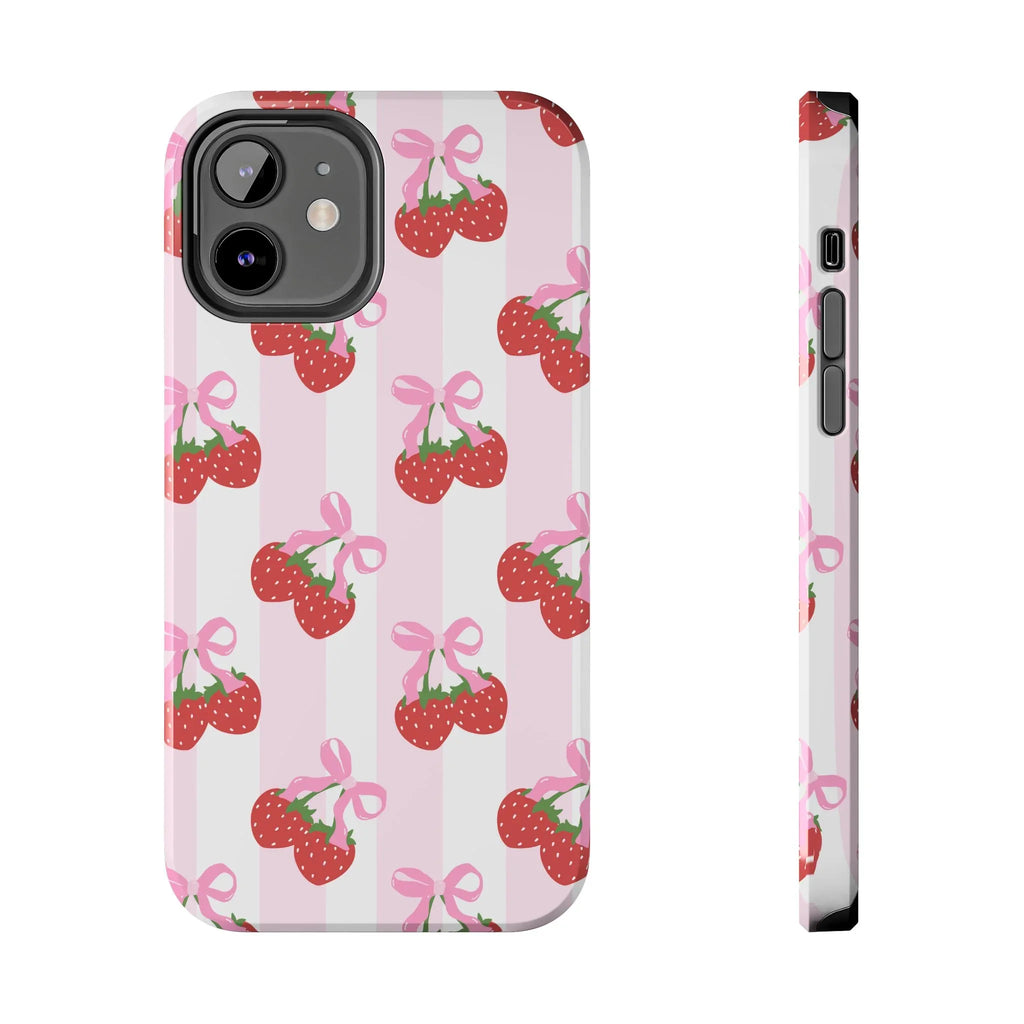 Strawberry Cherries Phone Case (Apple & Android) - Pink Sweetheart