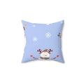Jolly Snowman Square Pillow - Pink Sweetheart