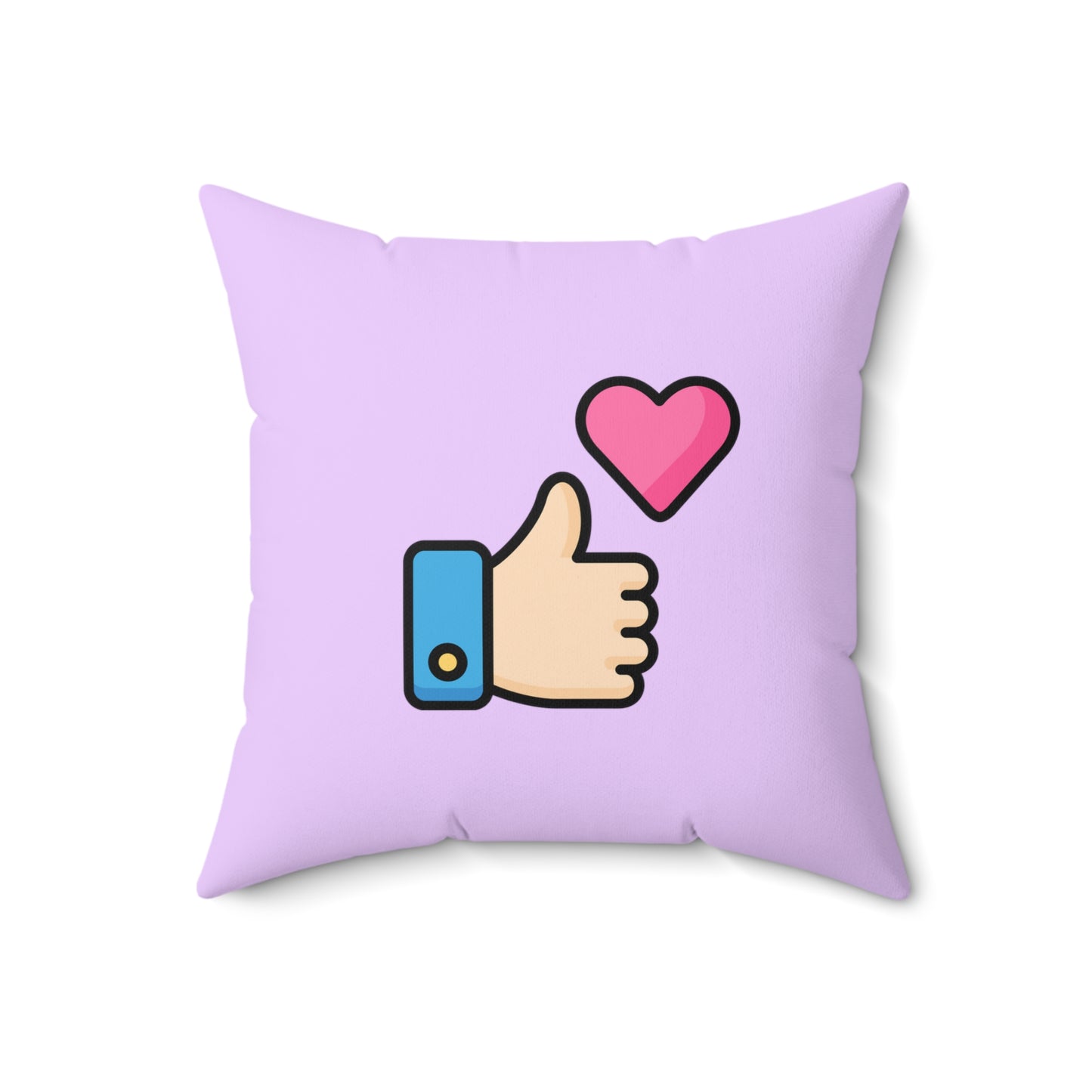 Social Media Thumbs Up Square Pillow - Lilac