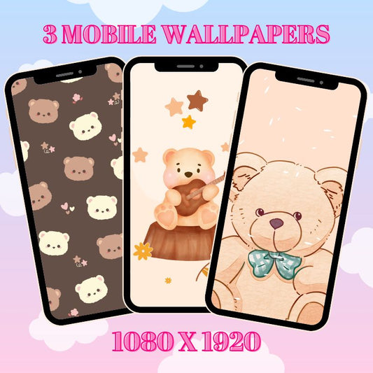 Brown Teddy Bear Mobile Wallpaper Pack