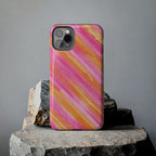 Pink Lemon Stripes Phone Case (Apple & Android) - Pink Sweetheart
