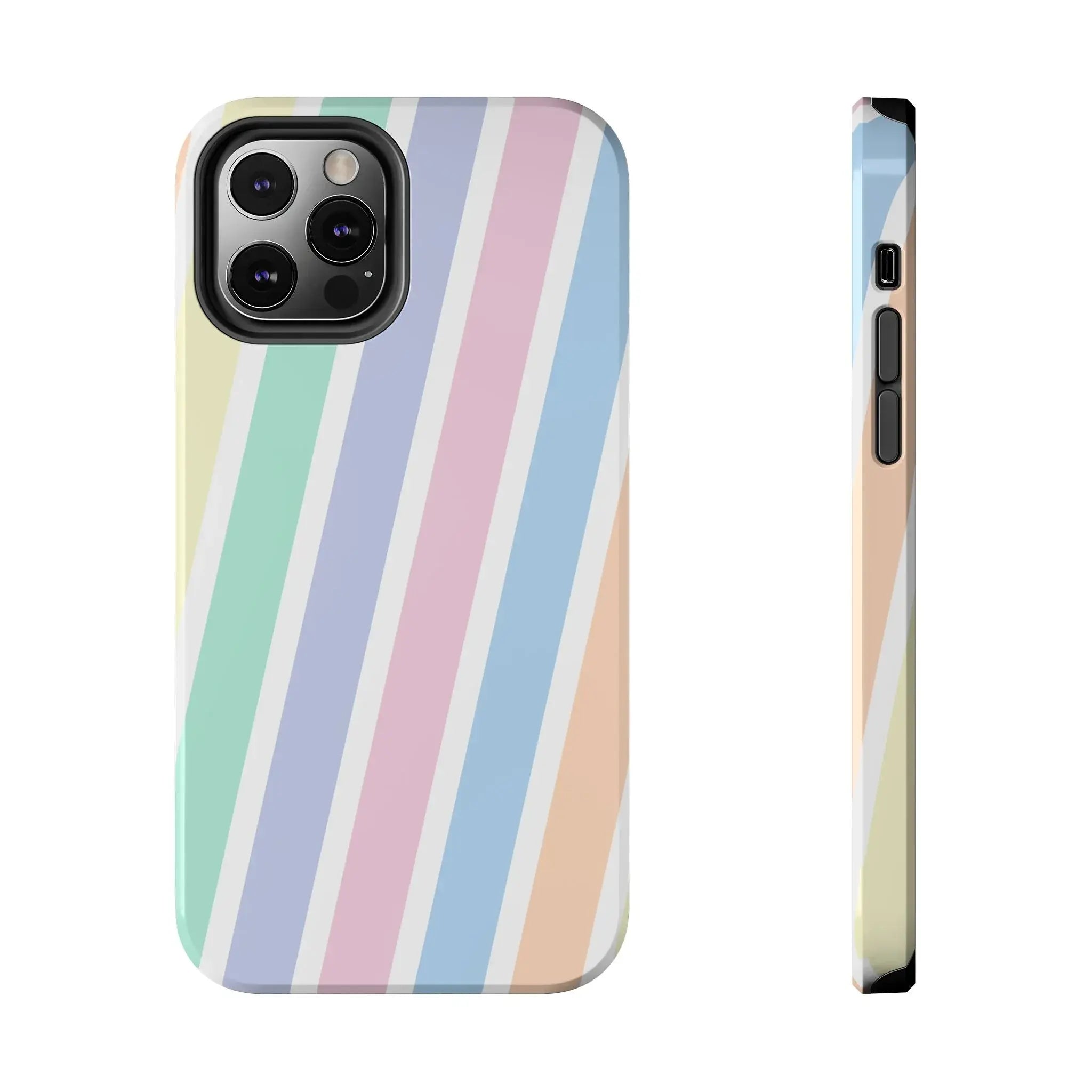 Pretty Pastel Lines Phone Case (Apple & Android) - Pink Sweetheart