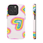 Rainbow Hearts Phone Case (Apple & Android) - Pink Sweetheart