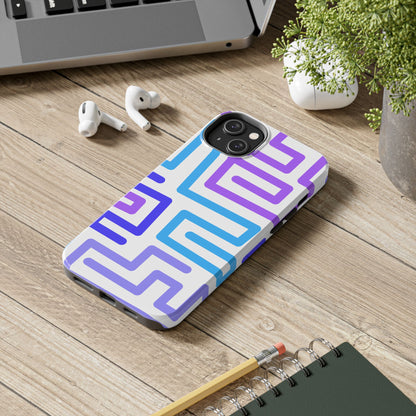 Abstract Neon Maze Phone Case