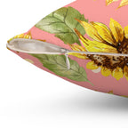 Pink & Sunflowers Square Pillow