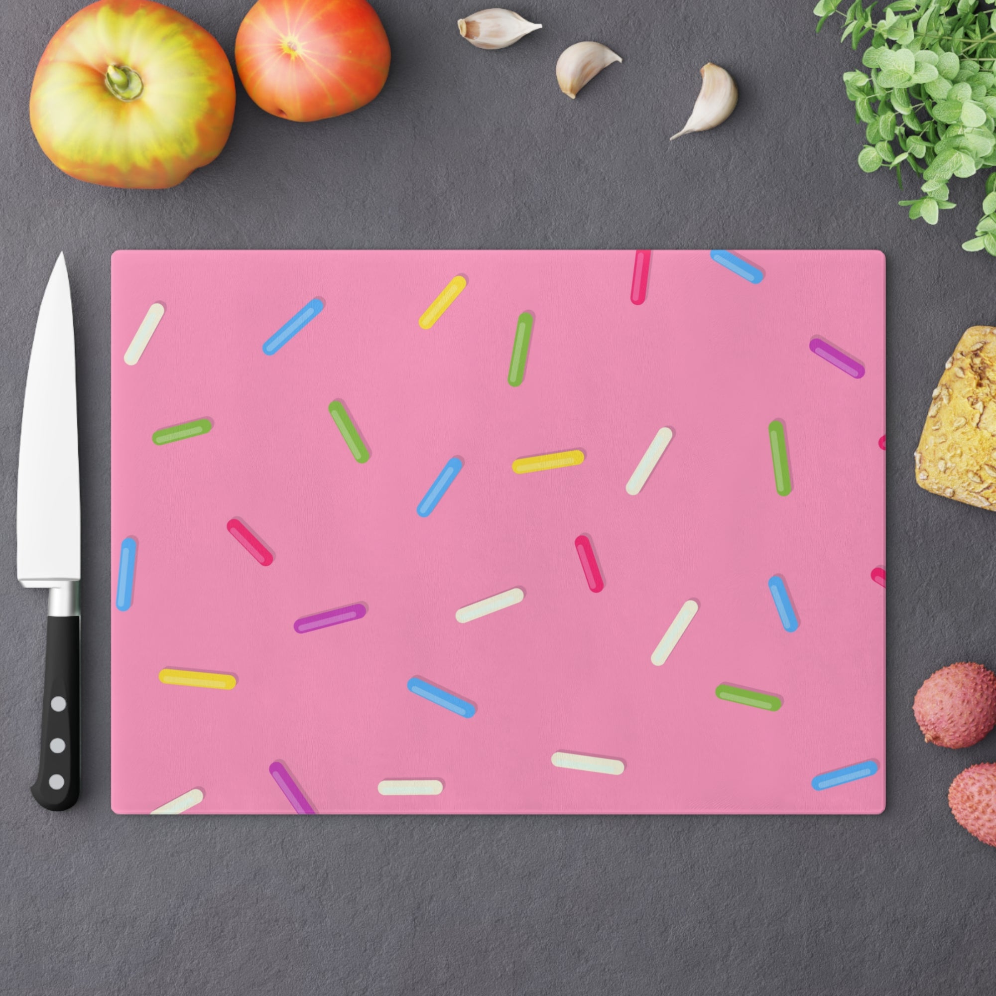 Sprinkles Glass Cutting Board