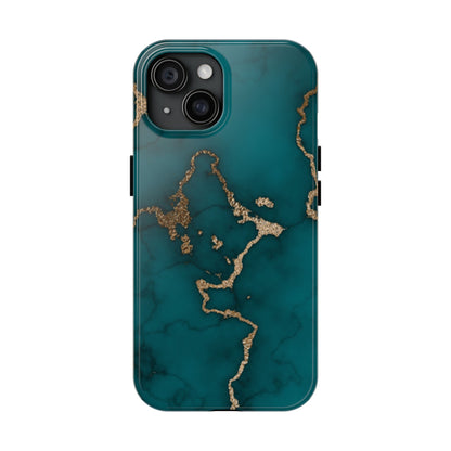 Green & Gold Marble Phone Case