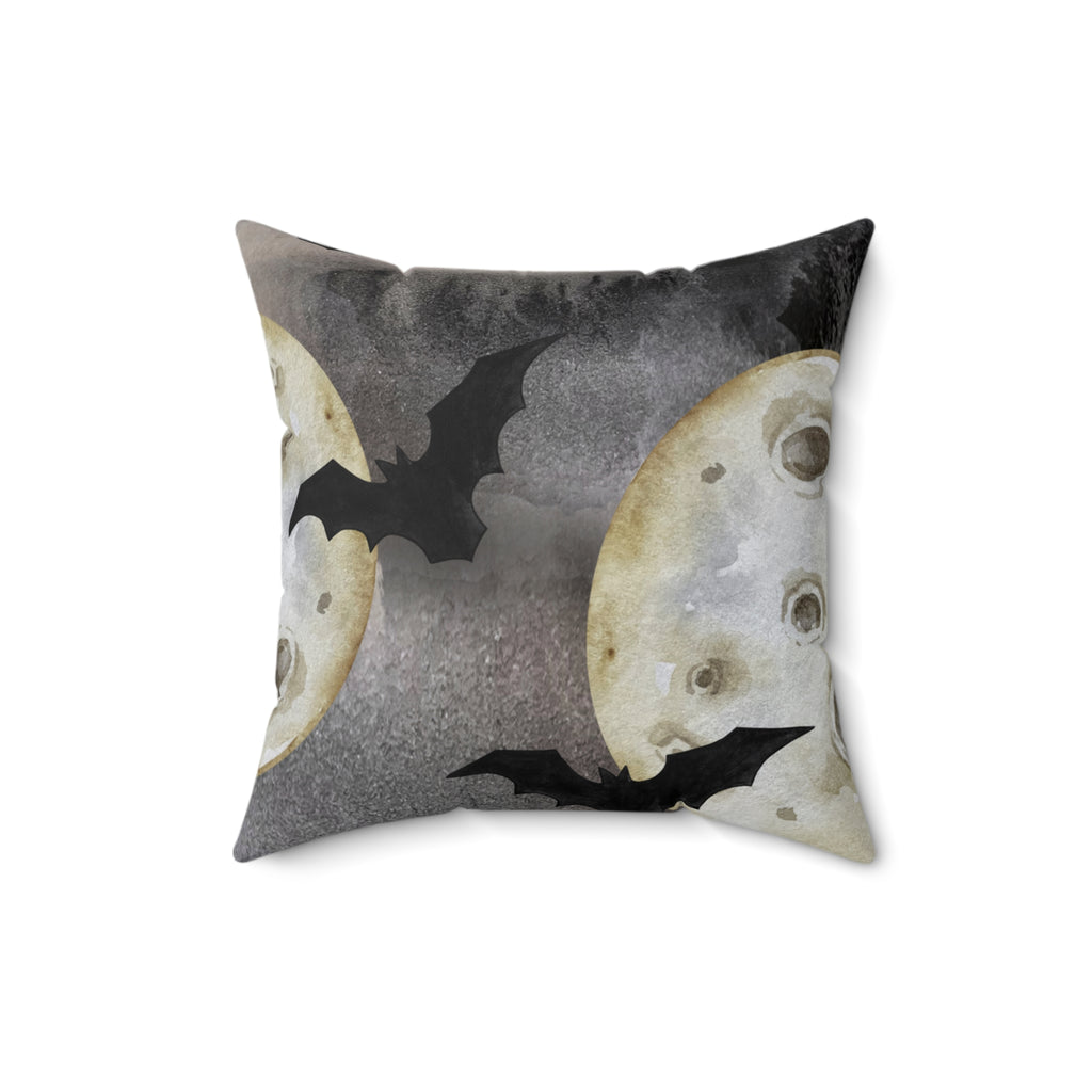 Batty Haunted Skies Square Pillow