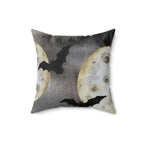 Batty Haunted Skies Square Pillow