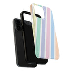 Pretty Pastel Lines Phone Case (Apple & Android) - Pink Sweetheart