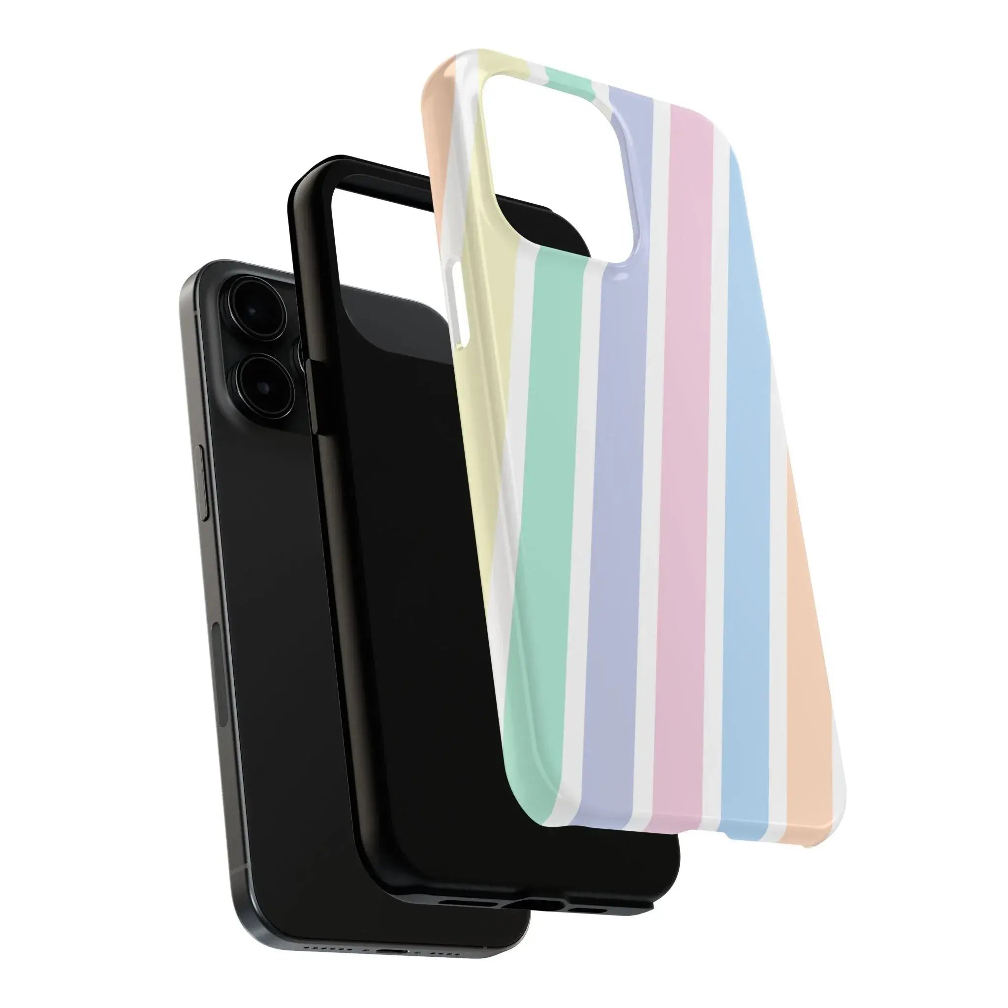 Pretty Pastel Lines Phone Case (Apple & Android) - Pink Sweetheart