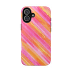 Pink Lemon Stripes Phone Case (Apple & Android) - Pink Sweetheart