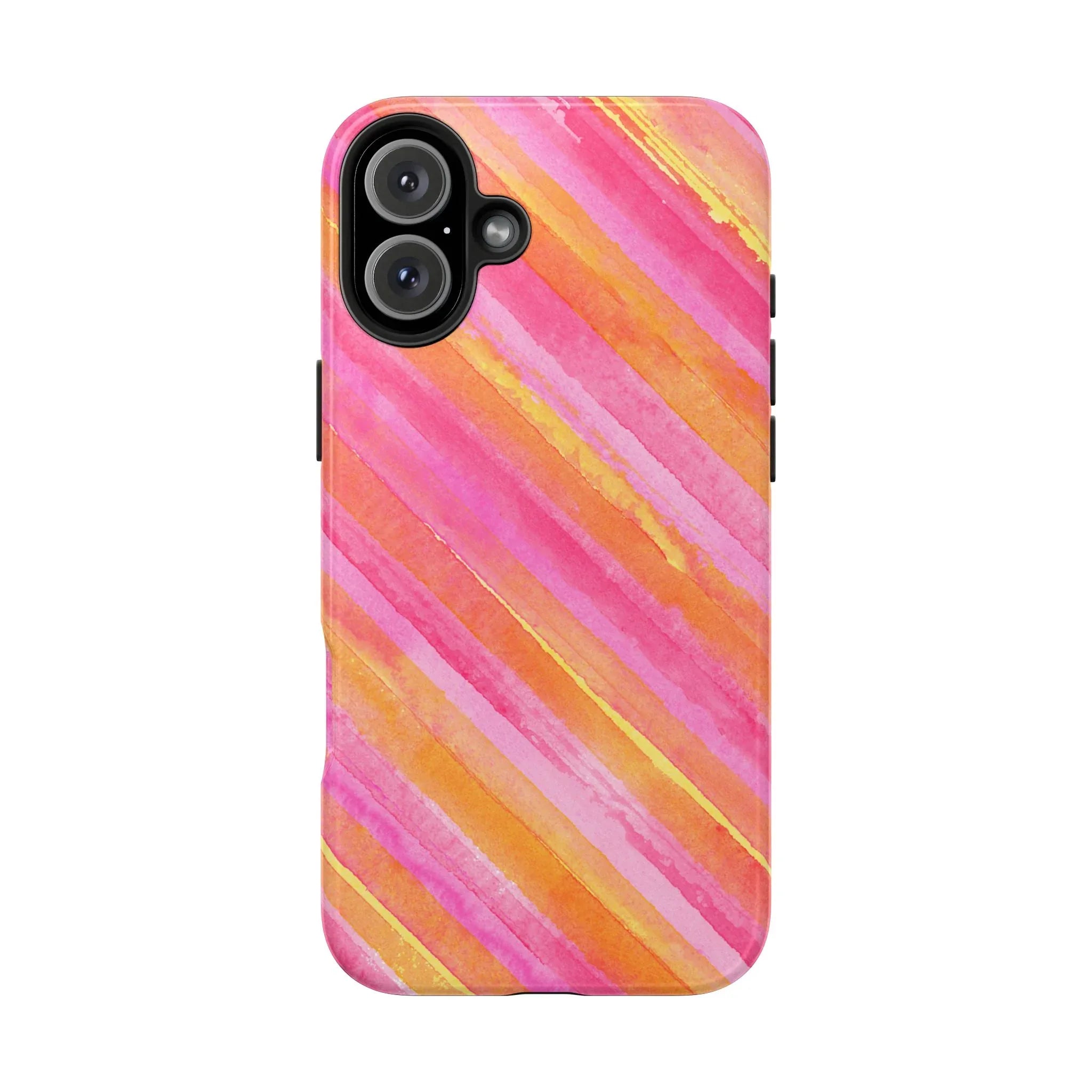Pink Lemon Stripes Phone Case (Apple & Android) - Pink Sweetheart