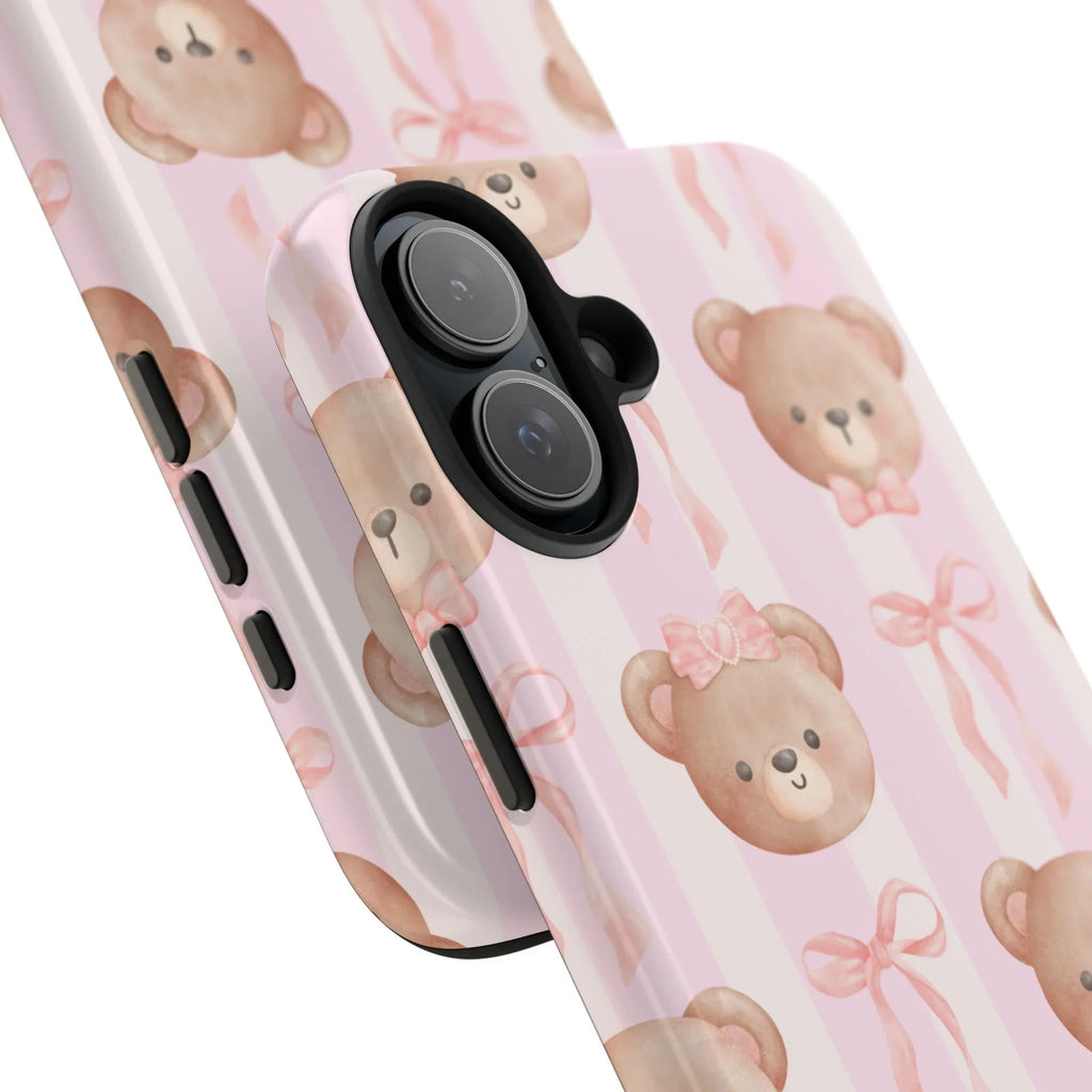 Cuddly Teddy Bear Phone Case (Apple & Android) - Pink Sweetheart