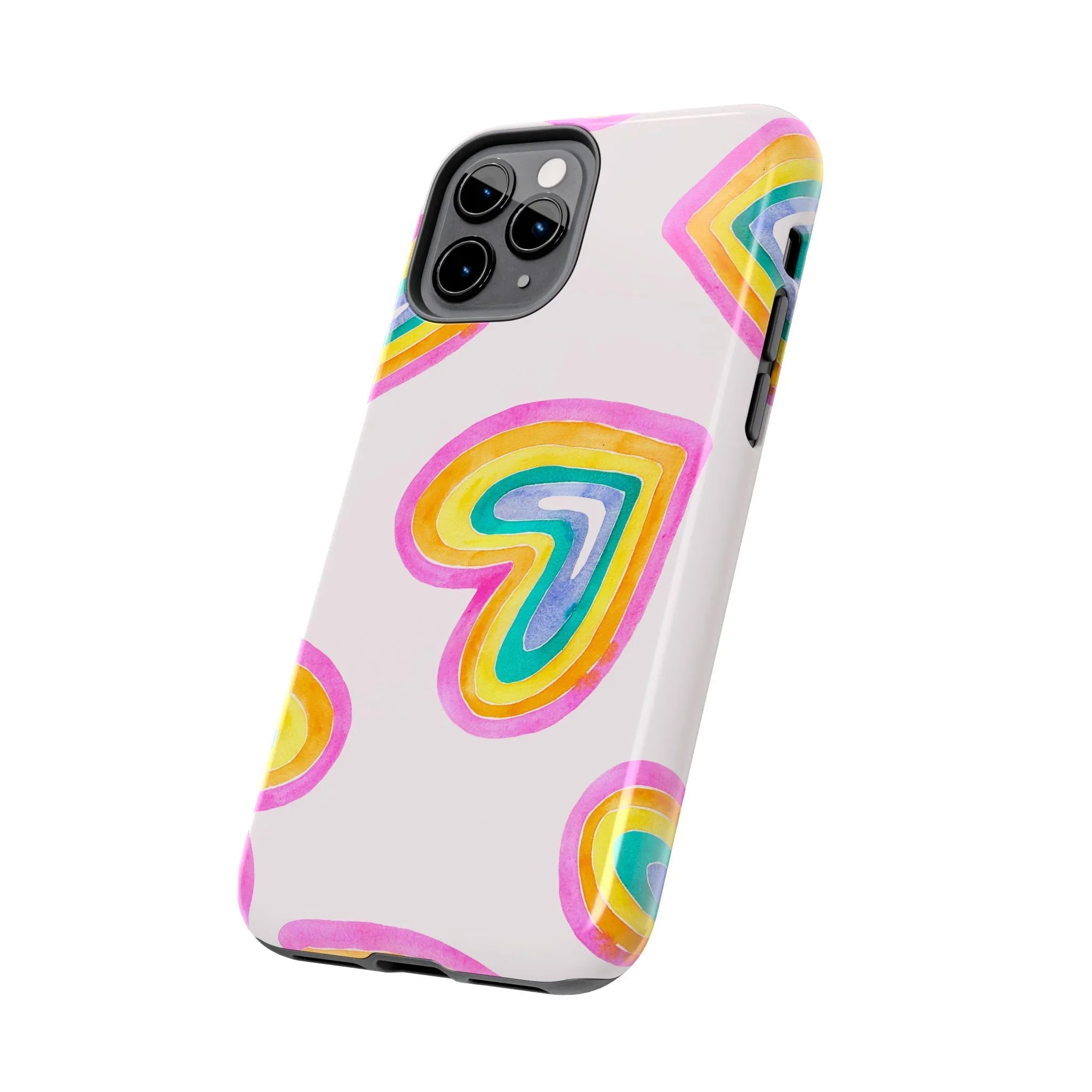 Rainbow Hearts Phone Case (Apple & Android) - Pink Sweetheart