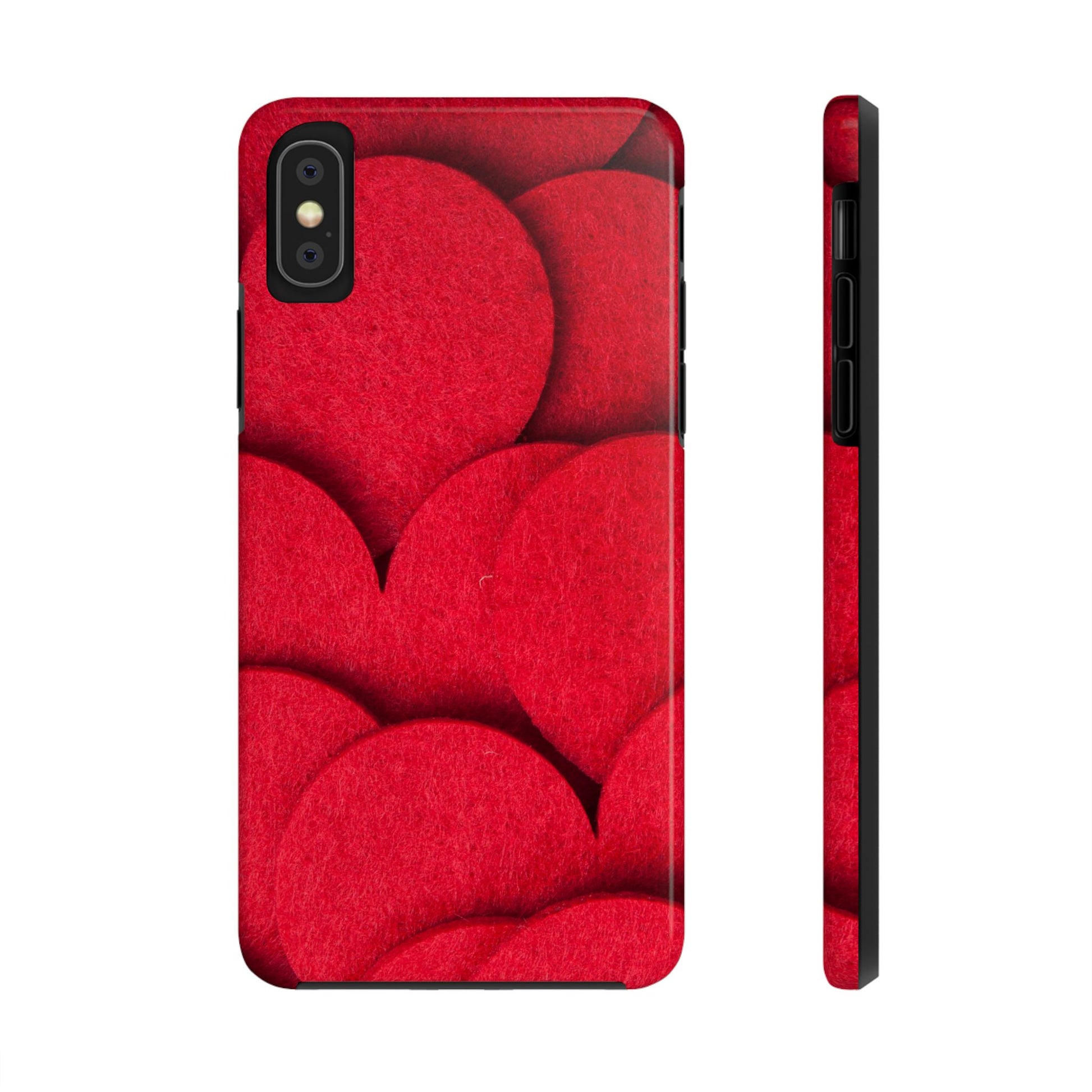 Big Red Felt Hearts Phone Case (Apple & Android)