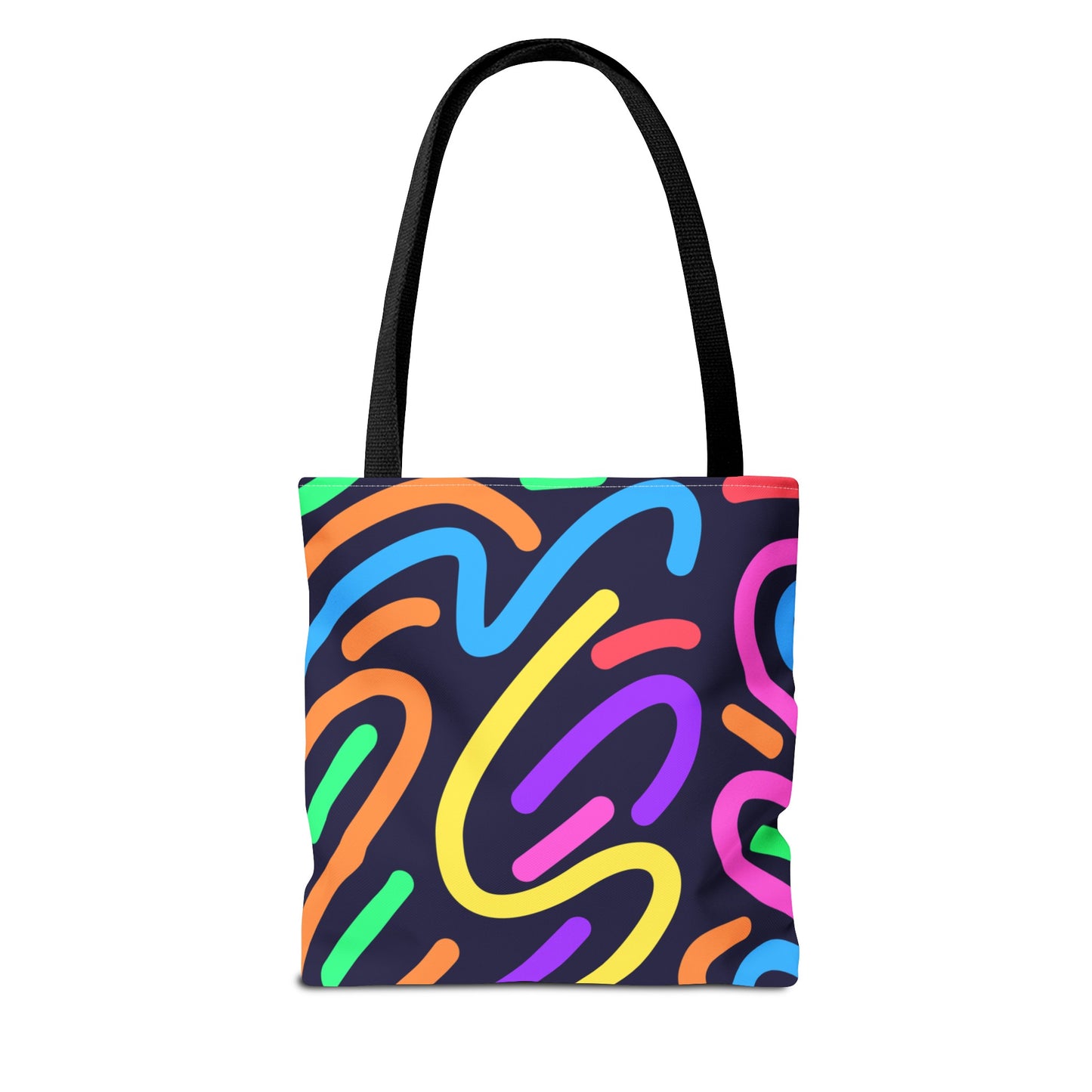 Neon Doodle Swirls Tote Bag