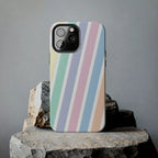 Pretty Pastel Lines Phone Case (Apple & Android) - Pink Sweetheart