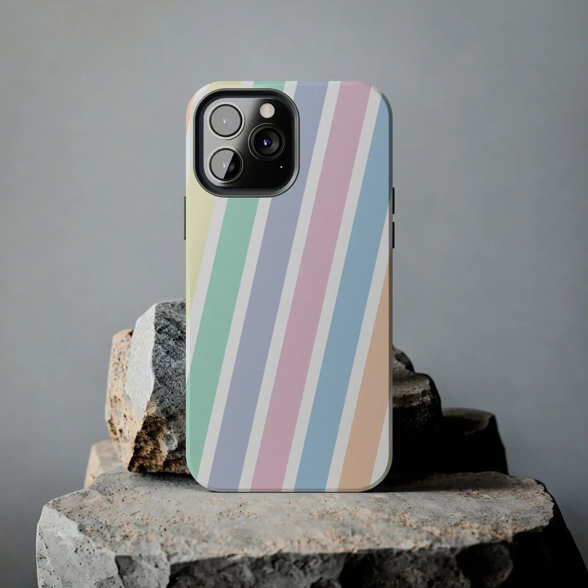 Pretty Pastel Lines Phone Case (Apple & Android) - Pink Sweetheart