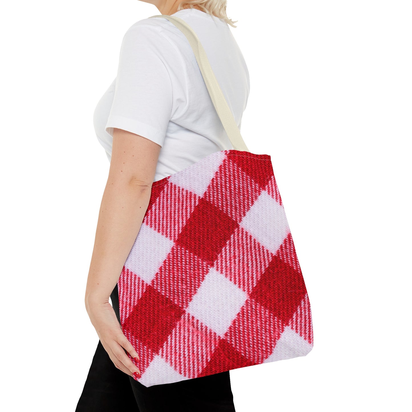 Red & White Checked Tote Bag