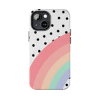 Polka Dot Rainbow Phone Case (Apple & Android) - Pink Sweetheart