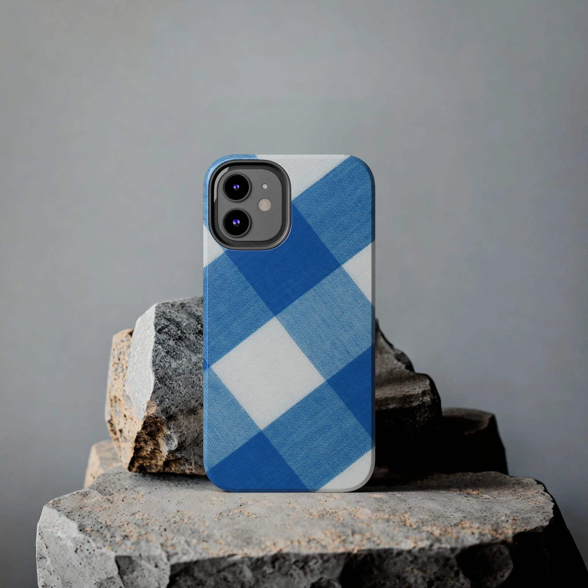 Classic Blue Gingham Phone Case (Apple & Android) - Pink Sweetheart