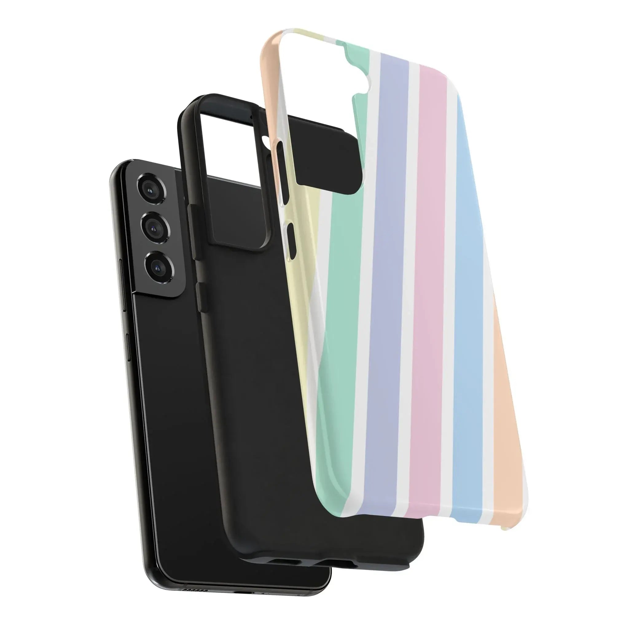 Pretty Pastel Lines Phone Case (Apple & Android) - Pink Sweetheart