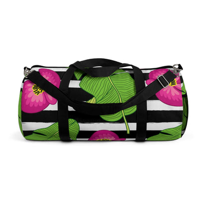 Striped Hibiscus Duffel Bag